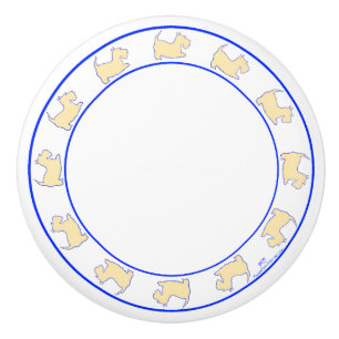 Wheaten Scottish Terriers Ceramic Knob