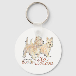 Wheaten Scottish Terriers for Mother's Day Keychain