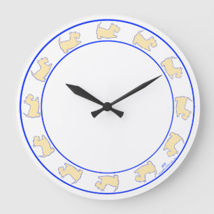 Wheaten Scottish Terriers Large Clock