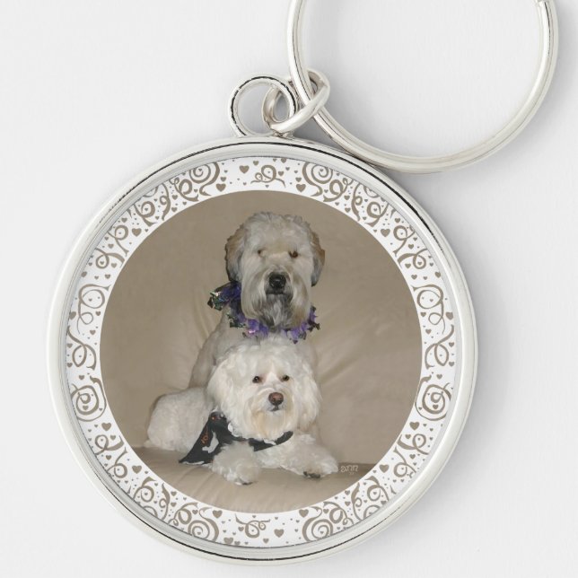 Wheaten Terrier and Havanese Keychain (Front)