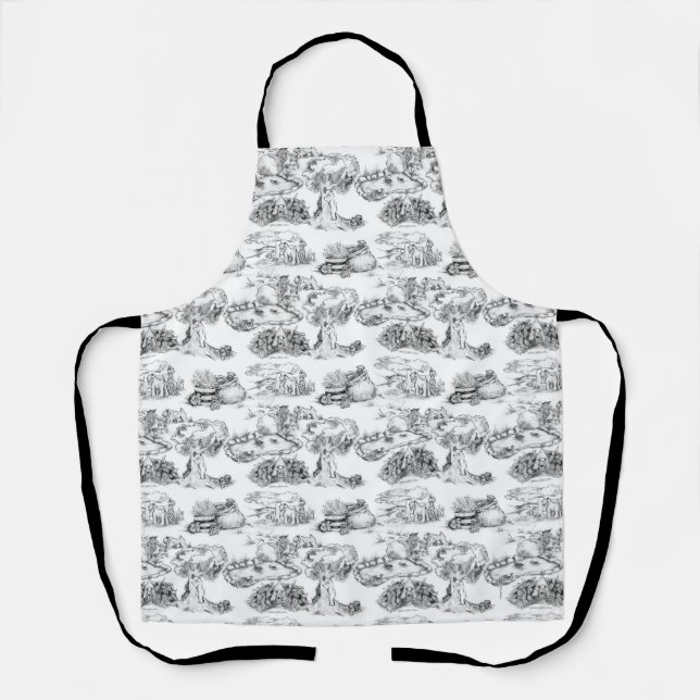 WHEATEN Terrier Black Toile Apron (Front)
