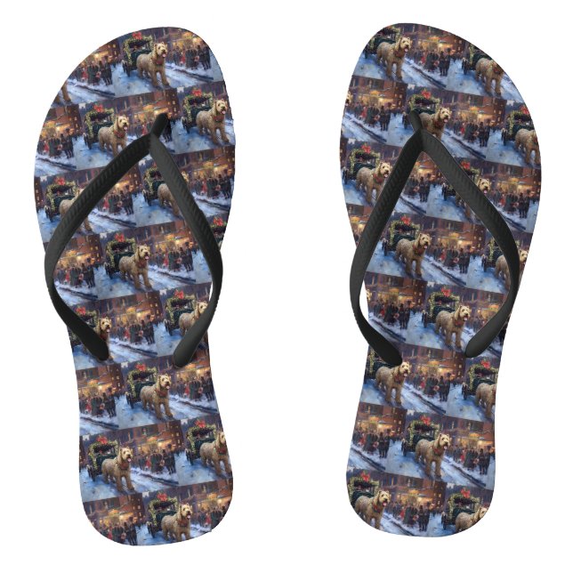 Wheaten Terrier Christmas Festive Season Flip Flops (Footbed)