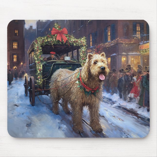 Wheaten Terrier Christmas Festive Season Mouse Pad (Front)