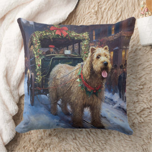 Wheaten Terrier Christmas Festive Season Throw Pillow