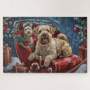 Wheaten Terrier Dog Christmas Festive  Jigsaw Puzzle