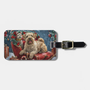 Wheaten Terrier Dog Christmas Festive  Luggage Tag