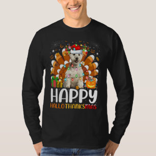 Wheaten Terrier Dog Halloween Christmas Happy Hall T-Shirt