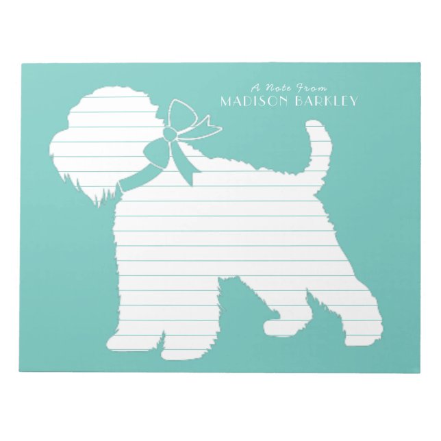 Wheaten Terrier Dog Puppy Notepad (Front)