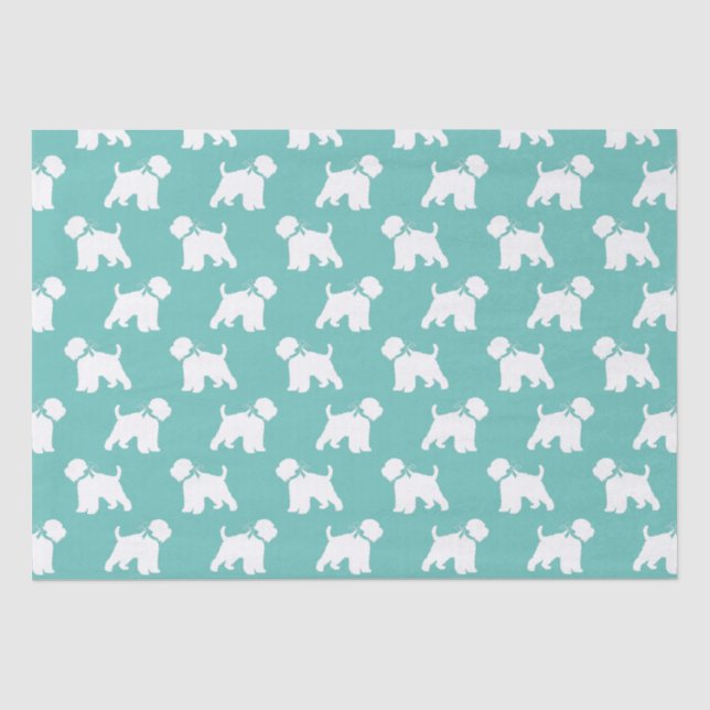 Wheaten Terrier Dog Silhouette Tissue Paper (Front)