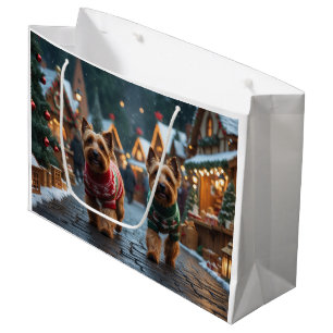Wheaten Terrier Dogs Christmas Snow Holiday Large Gift Bag