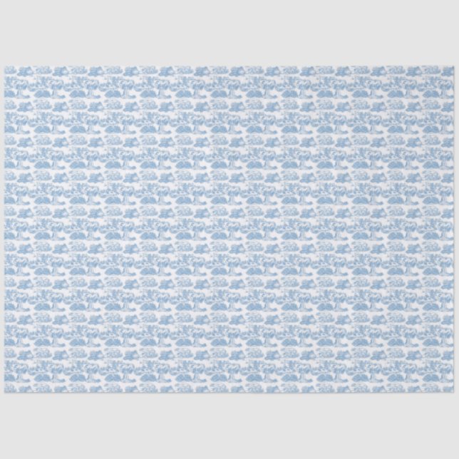 WHEATEN Terrier French Blue Toile Tissue Paper (Front)