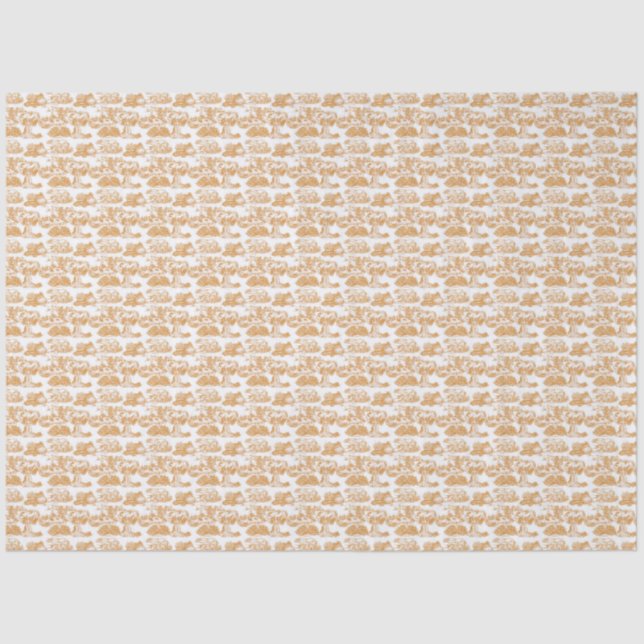 WHEATEN Terrier Gold Toile Tissue Paper (Front)