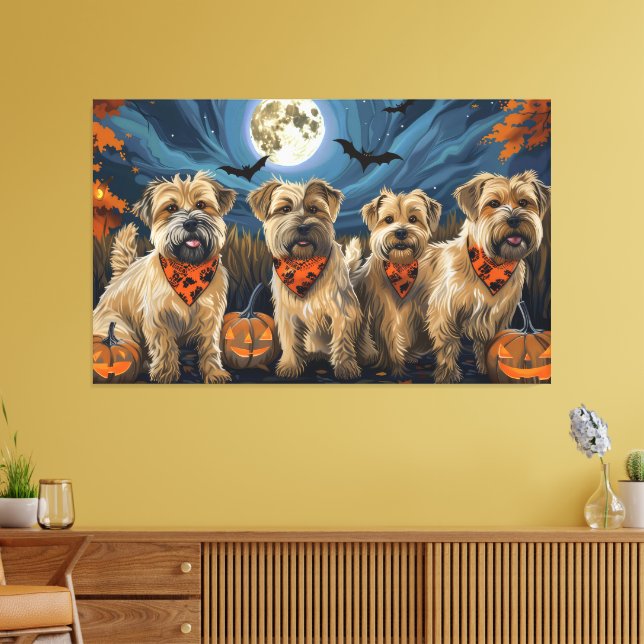 Wheaten Terrier Halloween Spooky Canvas Print (Insitu(LivingRoom))