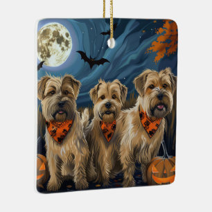 Wheaten Terrier Halloween Spooky Ceramic Ornament