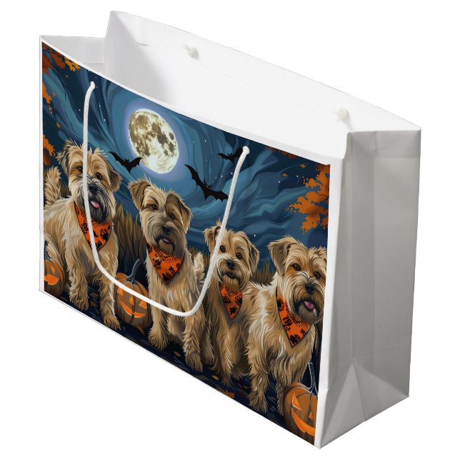 Wheaten Terrier Halloween Spooky Large Gift Bag (Front Angled)