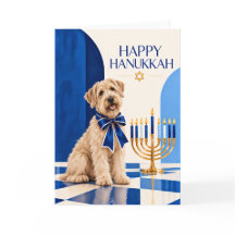 Wheaten Terrier Happy Hanukkah Card