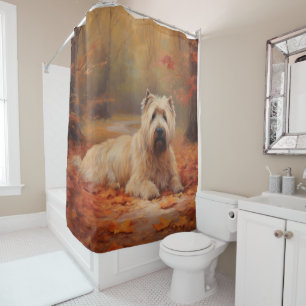 Wheaten Terrier in Autumn Leaves Fall Inspire 