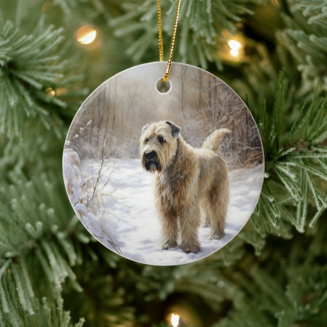 Wheaten Terrier Let It Snow Christmas  Ceramic Ornament (Tree)