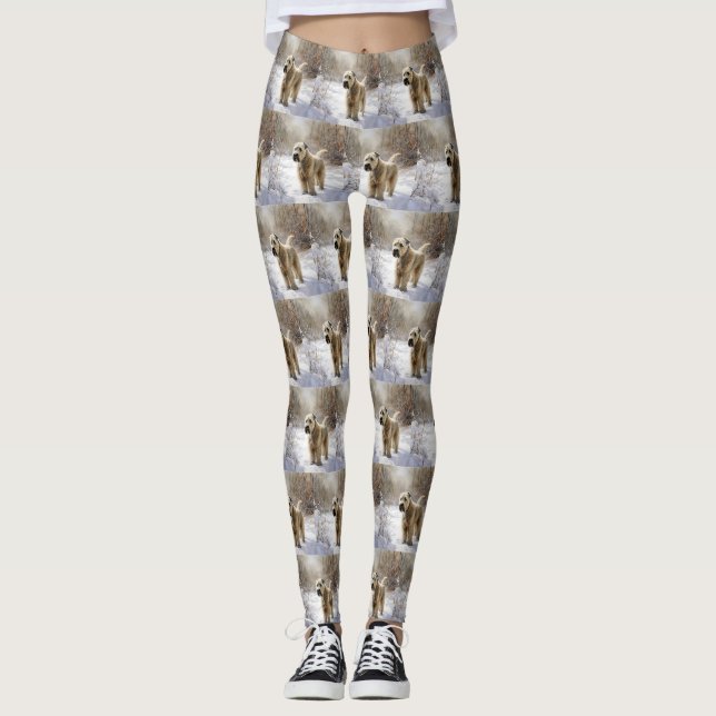 Wheaten Terrier Let It Snow Christmas  Leggings (Front)