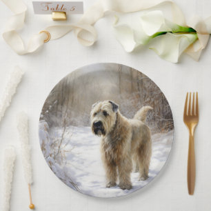Wheaten Terrier Let It Snow Christmas  Paper Plate