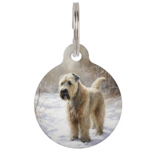 Wheaten Terrier Let It Snow Christmas Pet Tag