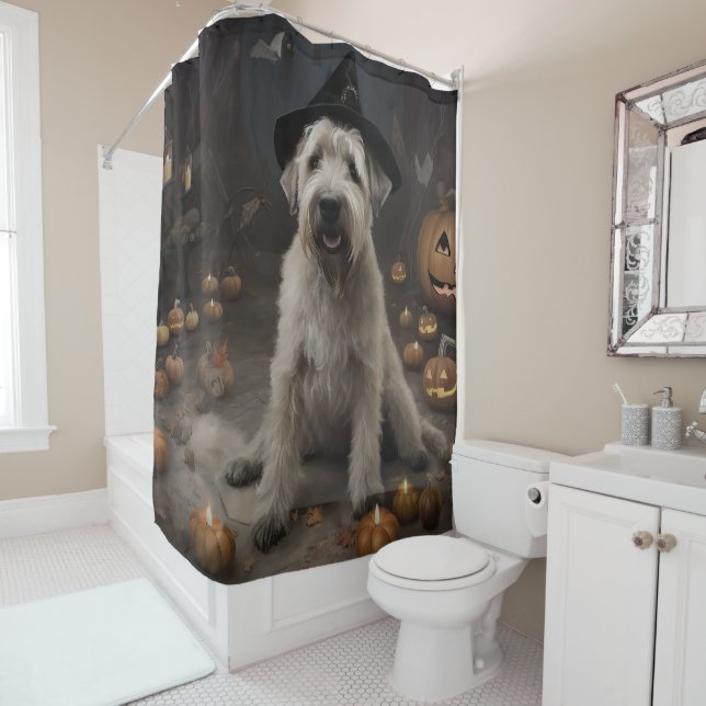 Wheaten Terrier Pumpkins Halloween Scary (In Situ)