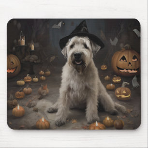 Wheaten Terrier Pumpkins Halloween Scary Mouse Pad