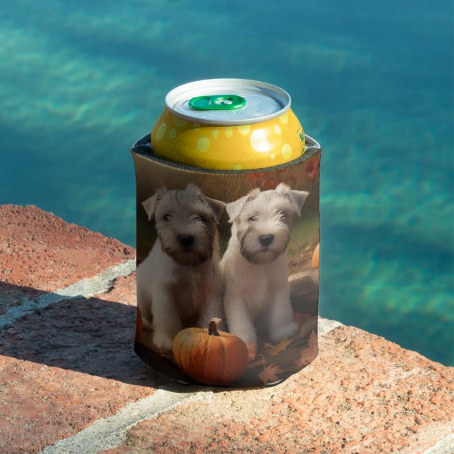 Wheaten Terrier Puppy Autumn Delight Pumpkin Can Cooler (In Situ Pool)