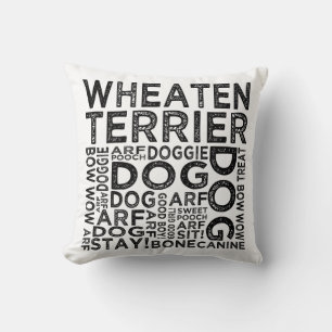 Wheaten Terrier Typography Throw Pillow
