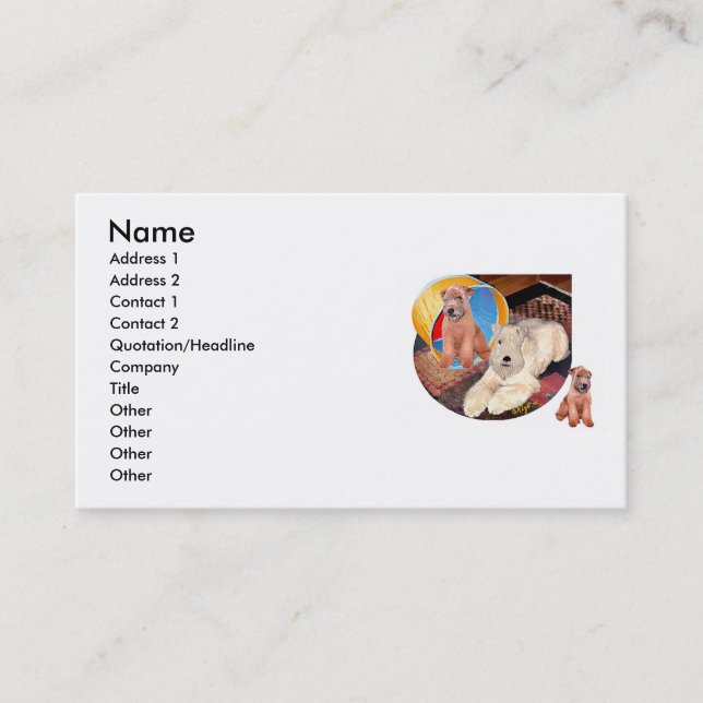 Wheaten Terriers & Hoop Business Card (Front)