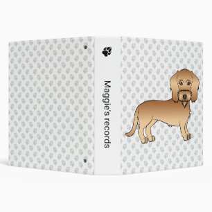 Wheaten Wire Haired Dachshund Cartoon Dog And Paws Binder