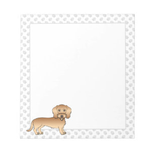Wheaten Wire Haired Dachshund Cartoon Dog And Paws Notepad