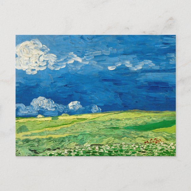 Wheatfield Under Thunderclouds by Vincent van Gogh Postcard (Front)