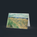 Wheatfield with Cornflowers | Vincent van Gogh Card<br><div class="desc">Wheatfield With Cornflowers (1890) by Vincent van Gogh (Dutch, 1853–1890) is a vivid and emotionally charged landscape from the artist’s final year. In this painting, Van Gogh captures a golden wheatfield punctuated with brilliant blue cornflowers, using his signature bold brushwork and dynamic colour contrasts. The composition conveys both the beauty...</div>