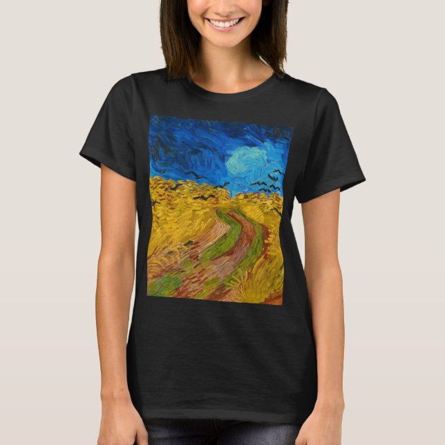Wheatfield with Crows, 1890 by Vincent van Gogh T-Shirt (Front)