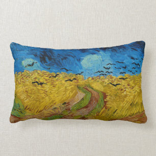 Wheatfield with Crows by Vincent van Gogh (1890) Lumbar Pillow