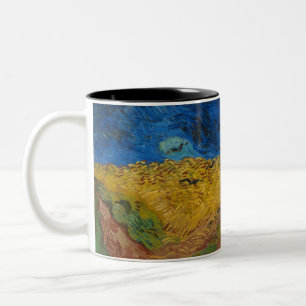 Wheatfield with Crows Two-Tone Coffee Mug