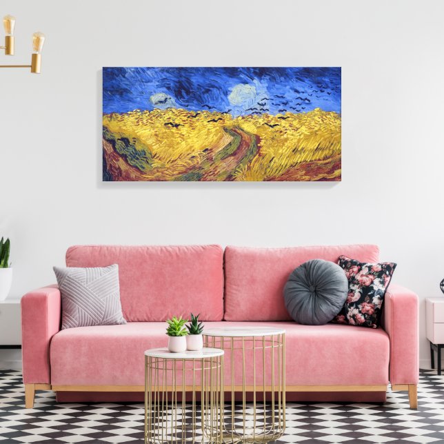 Wheatfield with Crows | Van Gogh | Canvas Print (Insitu(LivingRoom))