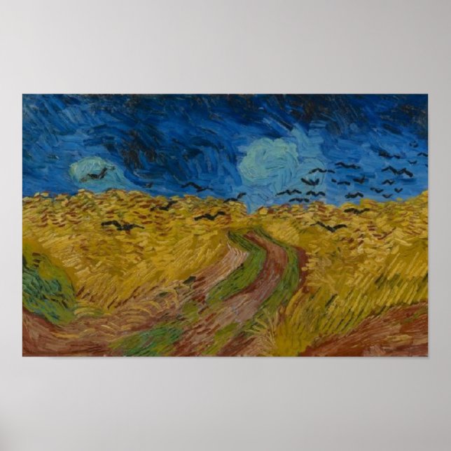 Wheatfield with Crows Vincent van Gogh  Small Poster (Front)