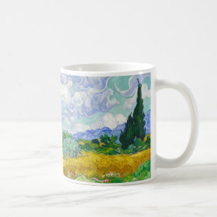 Wheatfield with Cypresses, Vincent Van Gogh Coffee Mug