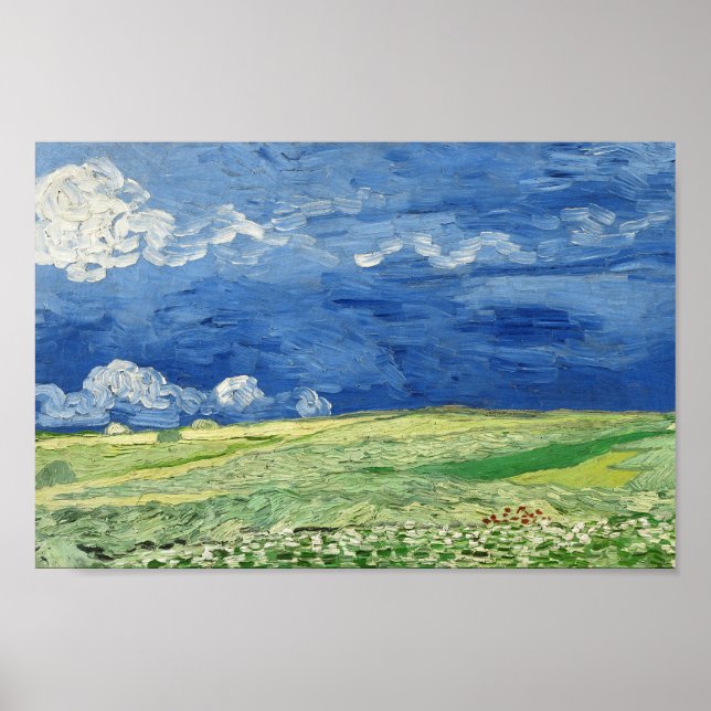Wheatfields Under Thunderclouds - Van Gough  Poster (Front)