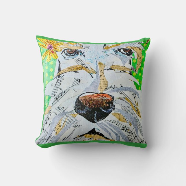 Wheaton Scottie Vibe Tri-Blend Shirt Throw Pillow (Front)