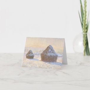 Wheatstacks, Snow effect, Morning Notecard