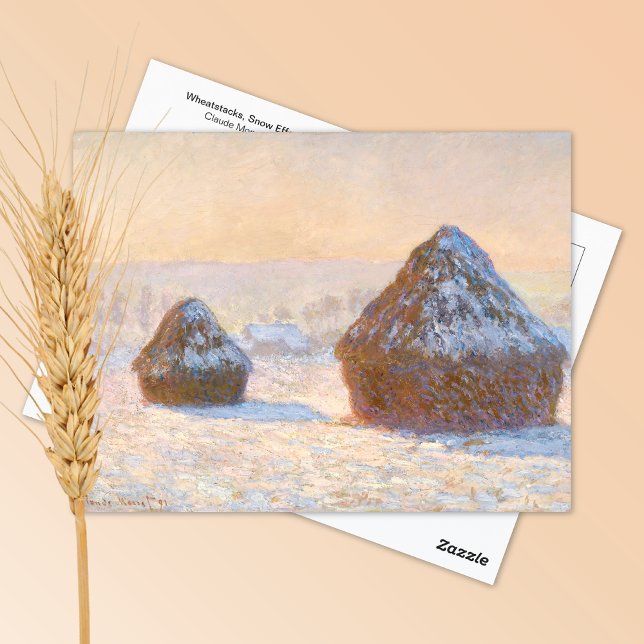Wheatstacks, Snow Morning Claude Monet Postcard (Creator Uploaded)