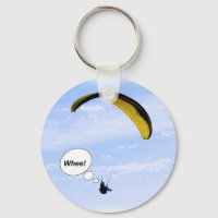 Whee! Paragliding in the Clouds Keychain