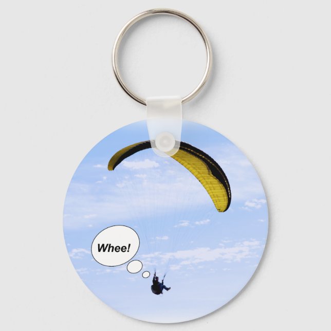 Whee! Paragliding in the Clouds Keychain (Front)