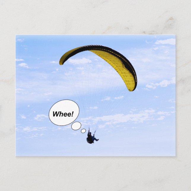 Whee! Paragliding in the Clouds Postcard (Front)