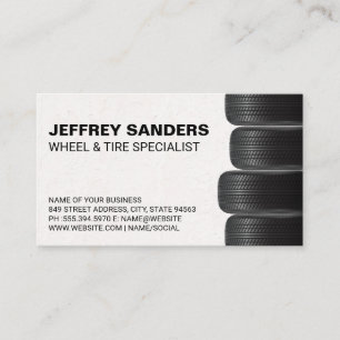 Wheel and Tire Service   Auto Body Business Card