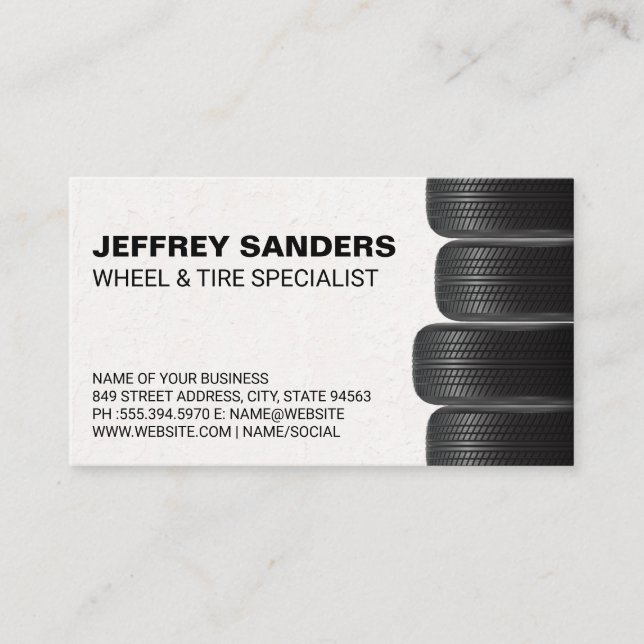 Wheel and Tire Service | Auto Body Business Card (Front)