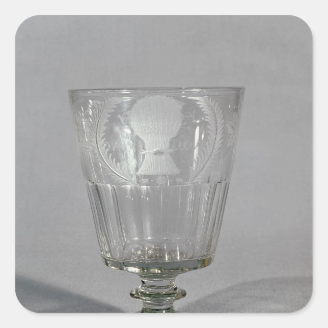Wheel-engraved goblet, c.1800-25 square sticker (Front)